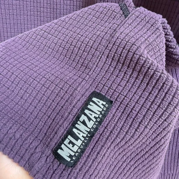 Melanzana Micro Grid Hoodie in Eggplant - Picture 3 of 4